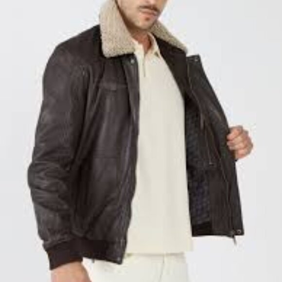 DANIER Brown Leather Between-Season Jacket in Dark Brown sz XL - Picture 2 of 14